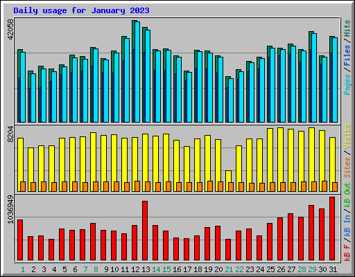 Daily usage for January 2023