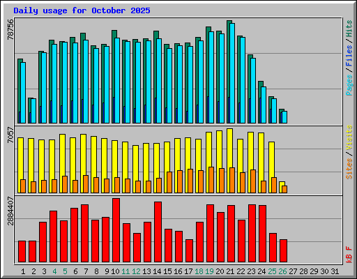 Daily usage for October 2025