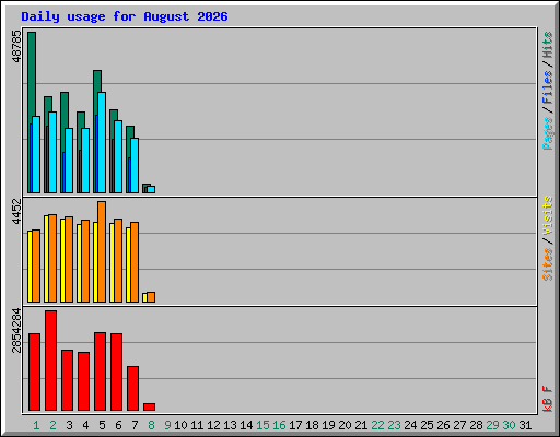 Daily usage for August 2026