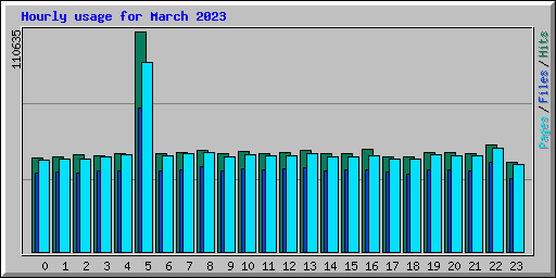 Hourly usage for March 2023